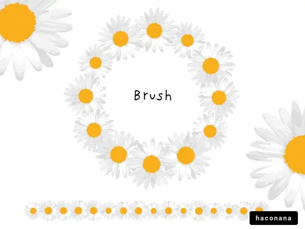 花とブラシのデザイン