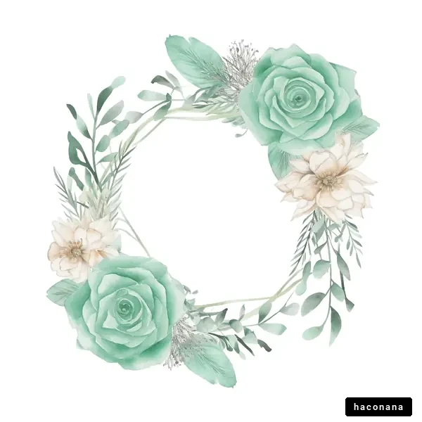 緑の花のリースデザイン