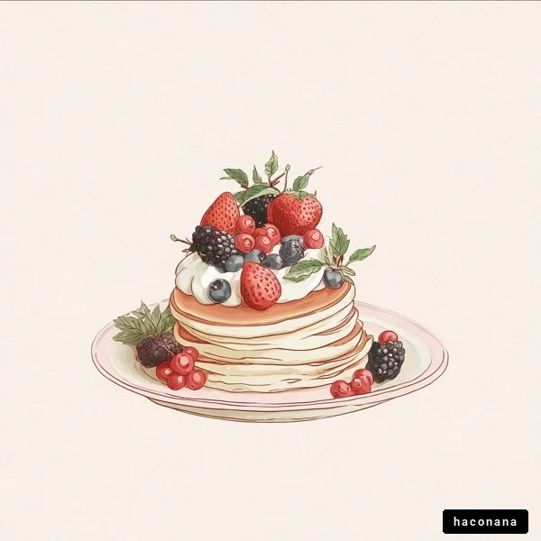 フルーツたっぷりのパンケーキ