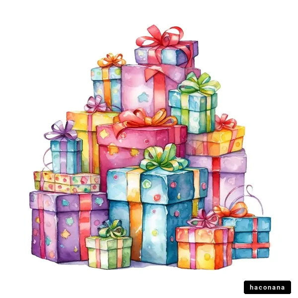 カラフルなプレゼントの山