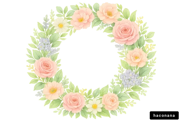 淡い色合いの花の wreath