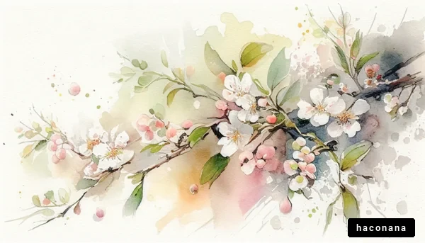 桜の花の水彩画