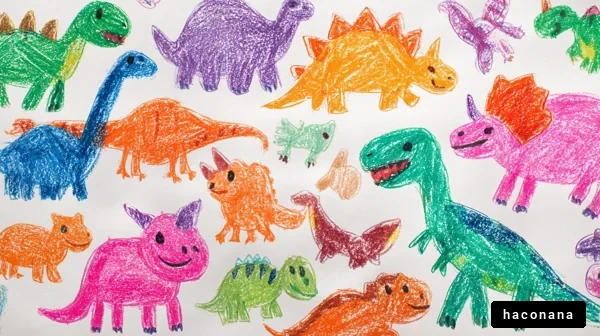 カラフルな恐竜のイラスト