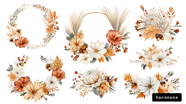 秋の花々のセット