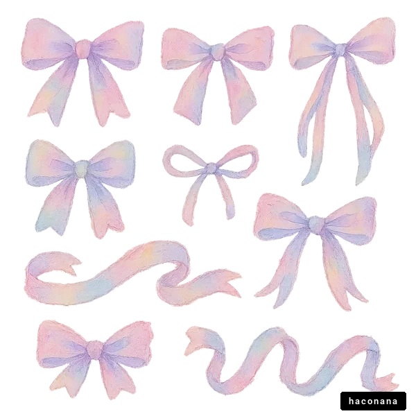 カラフルなリボンのセット