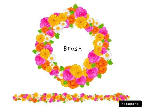 カラフルな花のリース