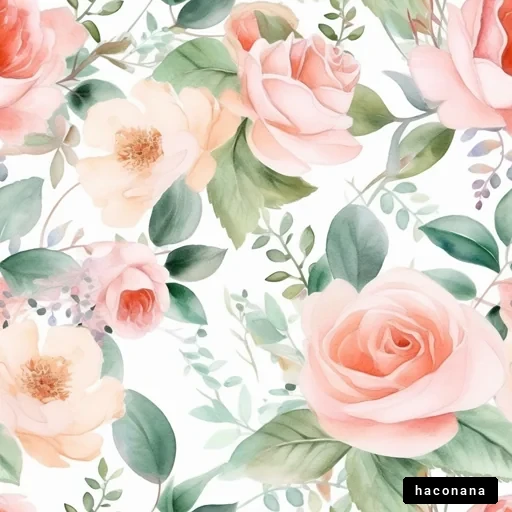 優雅なバラの花柄