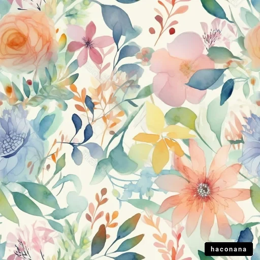 カラフルな花々のパターン