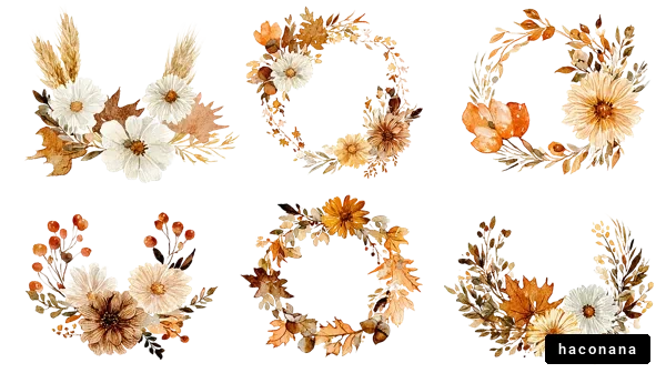 秋の花のフレームアート