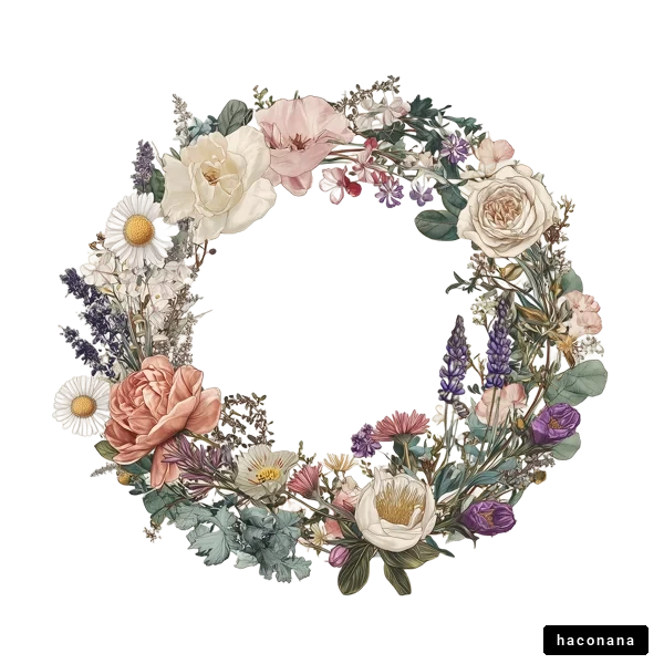 華やかな花のリース