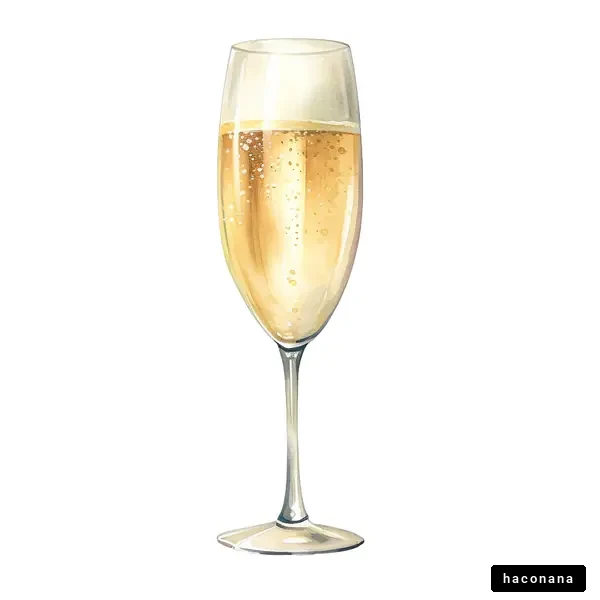 シャンパンの水彩イラスト