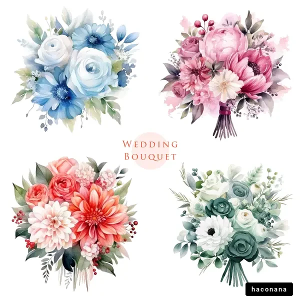 結婚式の花束イラスト集