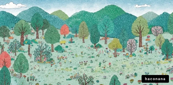 色とりどりの森の風景