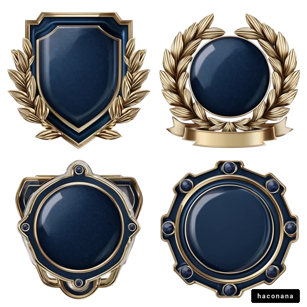 青色のメダルデザイン集