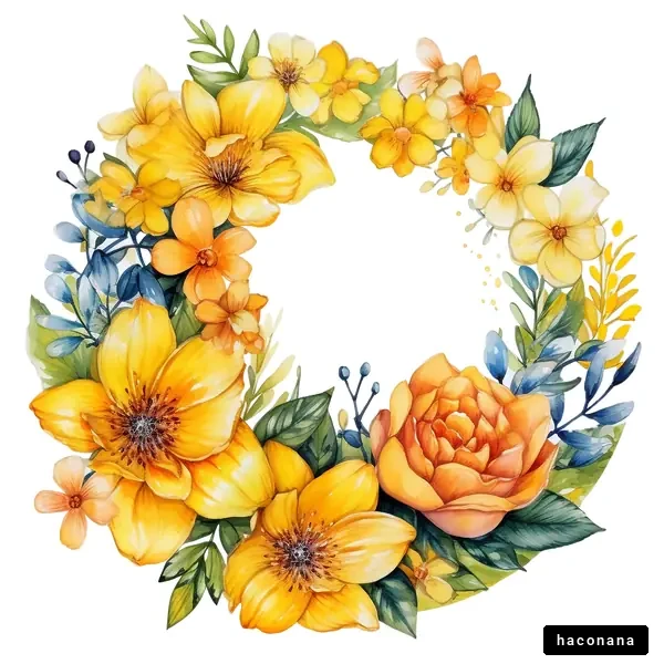 黄色い花のリース