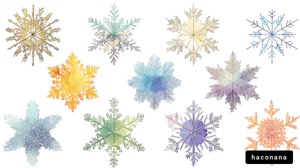 美しい雪の結晶イラスト