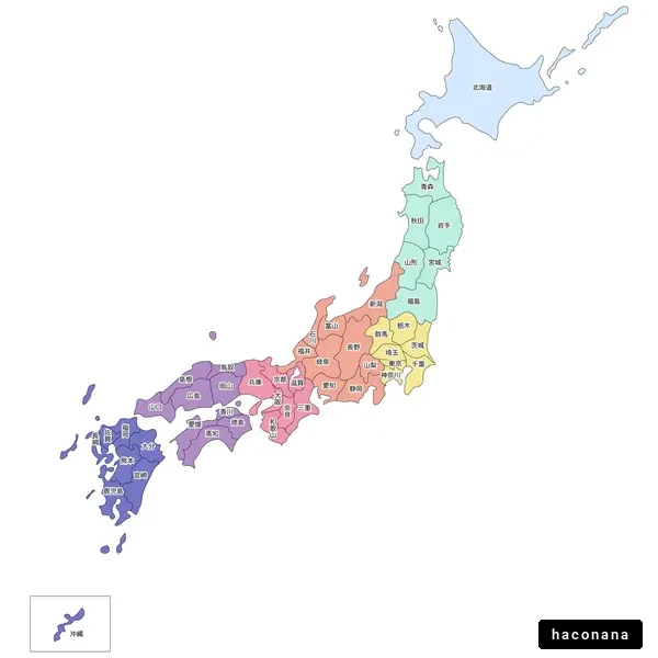 日本の都道府県地図