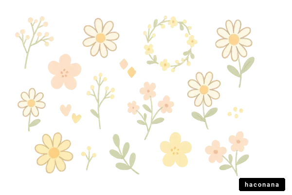 カラフルな花のイラスト