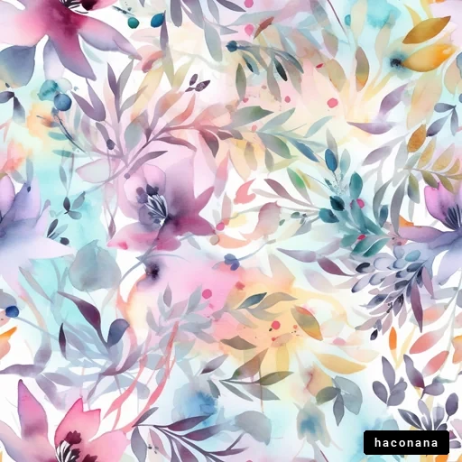 華やかな水彩の花柄