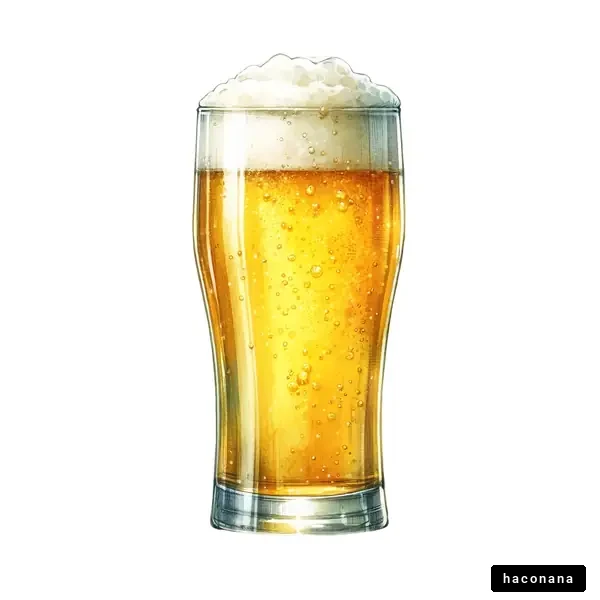 泡立つビールの水彩イラスト