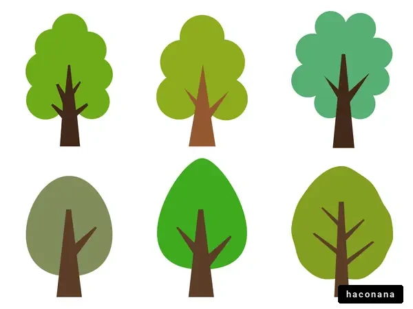 カラフルな木のイラスト