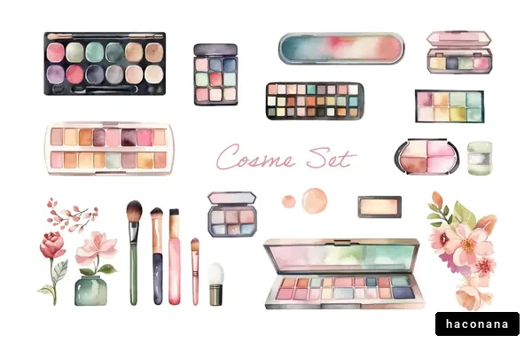 化粧品セットの水彩画