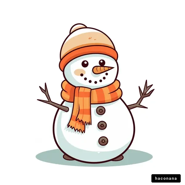 かわいい雪だるまのイラスト