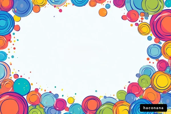 カラフルな円のフレーム