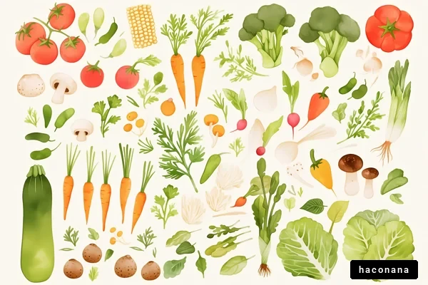 多彩な野菜のイラスト