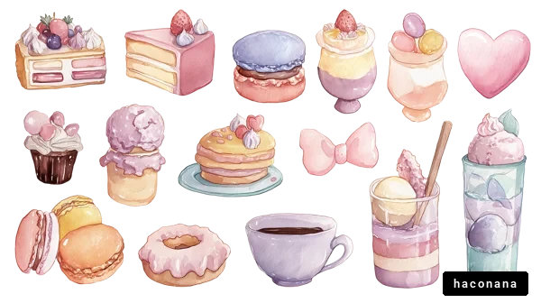 甘いスイーツの盛り合わせ