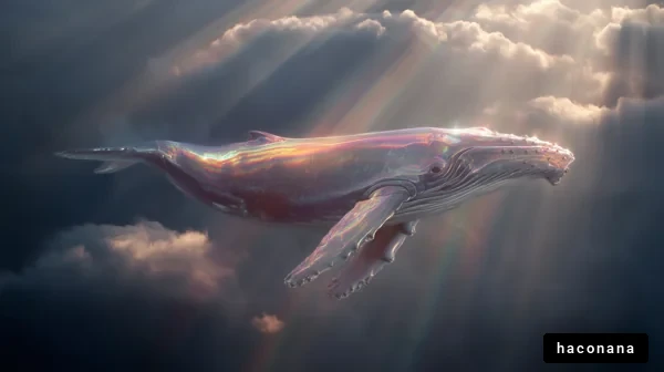 美しい光の中のクジラ