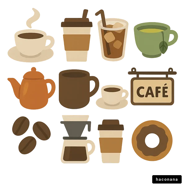 コーヒーやカフェのイラスト