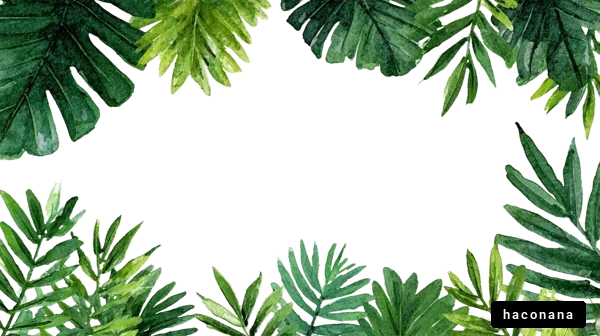 緑の葉で囲まれたデザイン