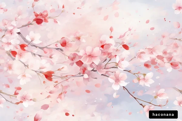 桜の花びらの舞い散る景色