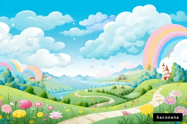 明るい風景のイラスト