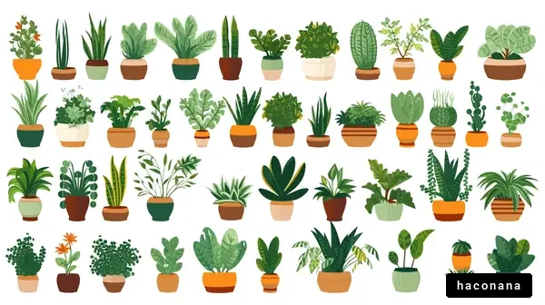 多様な観葉植物の集合