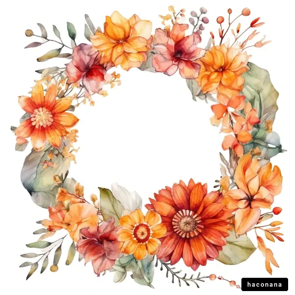 鮮やかなオレンジ色の花のフレーム