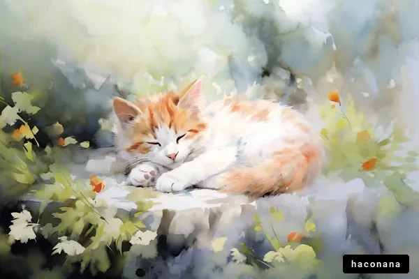 可愛い猫の夢見る姿