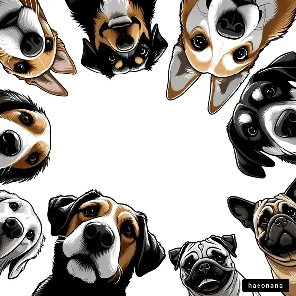 可愛らしい犬たちの集合