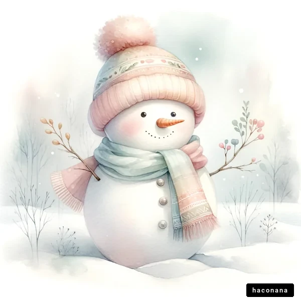 かわいい雪だるまのイラスト