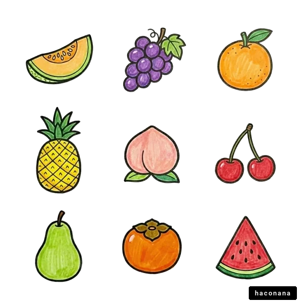 カラフルな果物イラスト