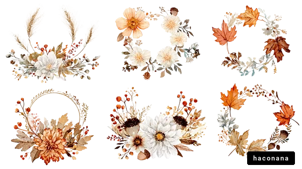 秋の華やかな花輪