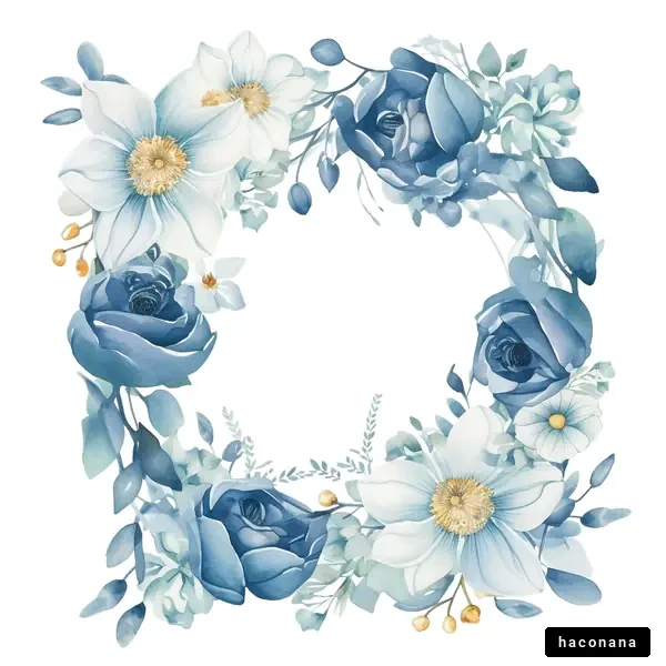 青い花のフレームアート