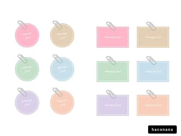 パステルカラーのメッセージカード