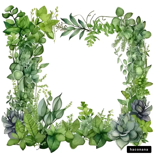 緑の植物フレームデザイン