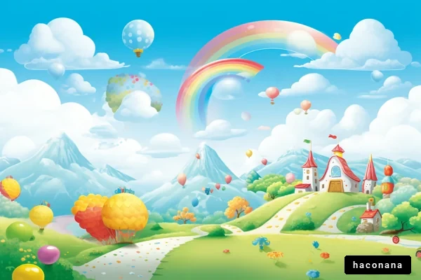 カラフルな風景と城