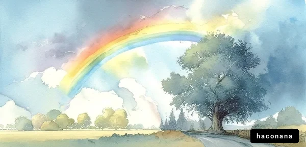 虹彩る風景画