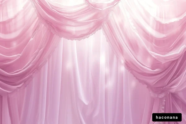 柔らかいピンクのカーテン