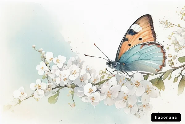 蝶と花の美しい水彩画