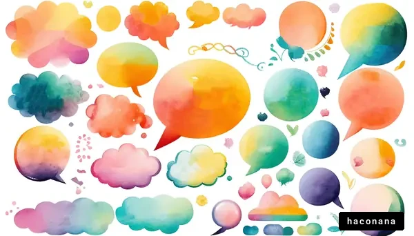 カラフルな吹き出しのセット